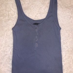 Abercrombie & Fitch Blue Ribbed Tank Top